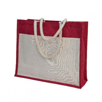 BG1036 Jute Bag with Front Pocket - Landscape